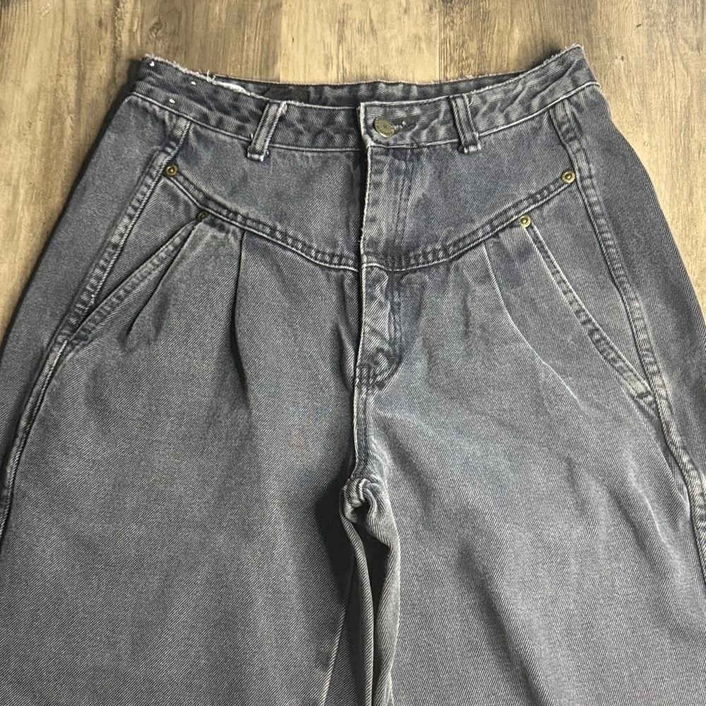 Vintage Manisha Bareback Gray High Rise Straight Leg Wedgie Women's Jeans - Picture 3 of 5